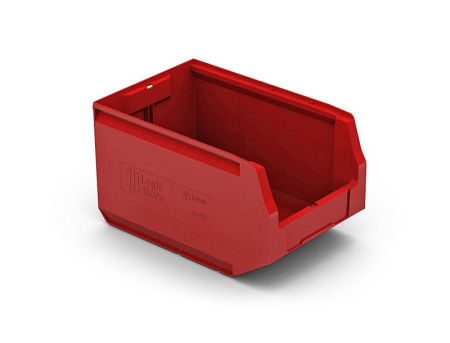 Пластиковый складской лоток 350x225x200 мм красный